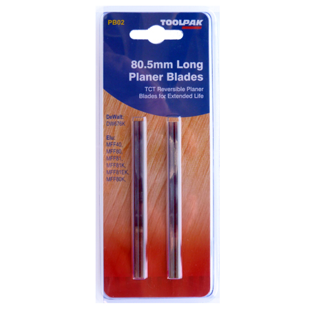 Reversable Planer Blades 80.5 x 5.5 x 1.2mm TC Pack of 2 Toolpak